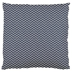 Blue And White Chevron Wavy Zigzag Stripes Standard Flano Cushion Cases (two Sides)  by PaperandFrill