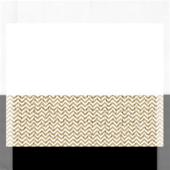 Gold And White Chevron Wavy Zigzag Stripes Rectangular Jigsaw Puzzl by PaperandFrill