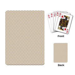 Gold And White Chevron Wavy Zigzag Stripes Playing Card by PaperandFrill