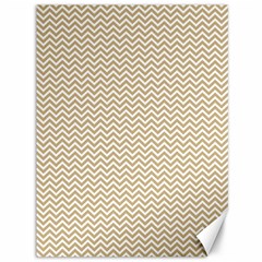 Gold And White Chevron Wavy Zigzag Stripes Canvas 36  X 48  