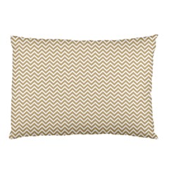 Gold And White Chevron Wavy Zigzag Stripes Pillow Cases by PaperandFrill