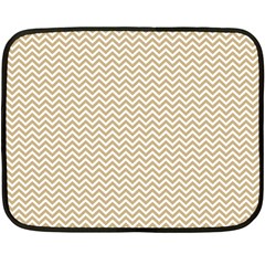 Gold And White Chevron Wavy Zigzag Stripes Fleece Blanket (mini)