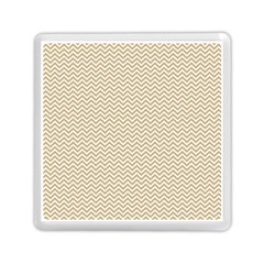 Gold And White Chevron Wavy Zigzag Stripes Memory Card Reader (square) 