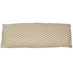 Gold And White Chevron Wavy Zigzag Stripes Body Pillow Cases Dakimakura (two Sides)  by PaperandFrill