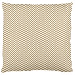 Gold and White Chevron Wavy ZigZag Stripes Large Cushion Cases (Two Sides)  Back