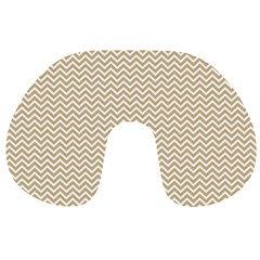 Gold And White Chevron Wavy Zigzag Stripes Travel Neck Pillows