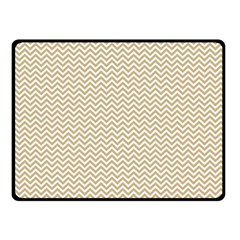 Gold And White Chevron Wavy Zigzag Stripes Double Sided Fleece Blanket (small) 