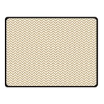 Gold and White Chevron Wavy ZigZag Stripes Double Sided Fleece Blanket (Small)  45 x34  Blanket Front