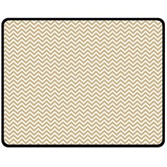 Gold And White Chevron Wavy Zigzag Stripes Double Sided Fleece Blanket (medium) 