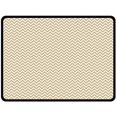 Gold And White Chevron Wavy Zigzag Stripes Double Sided Fleece Blanket (large) 