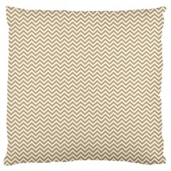 Gold And White Chevron Wavy Zigzag Stripes Large Flano Cushion Cases (two Sides) 