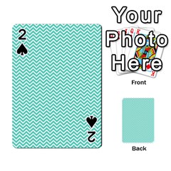 Tiffany Aqua And White Chevron Wavy Zigzag Stripes Playing Cards 54 Designs  by PaperandFrill