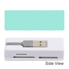 Tiffany Aqua And White Chevron Wavy Zigzag Stripes Memory Card Reader (stick) 