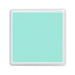 Tiffany Aqua And White Chevron Wavy Zigzag Stripes Memory Card Reader (square) 