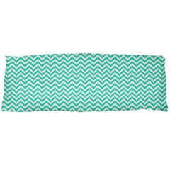 Tiffany Aqua And White Chevron Wavy Zigzag Stripes Body Pillow Cases Dakimakura (two Sides) 