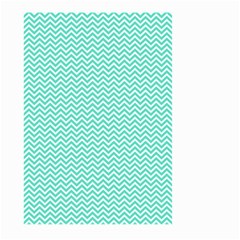 Tiffany Aqua And White Chevron Wavy Zigzag Stripes Large Garden Flag (two Sides)