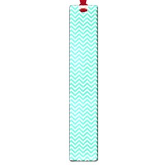 Tiffany Aqua And White Chevron Wavy Zigzag Stripes Large Book Marks by PaperandFrill