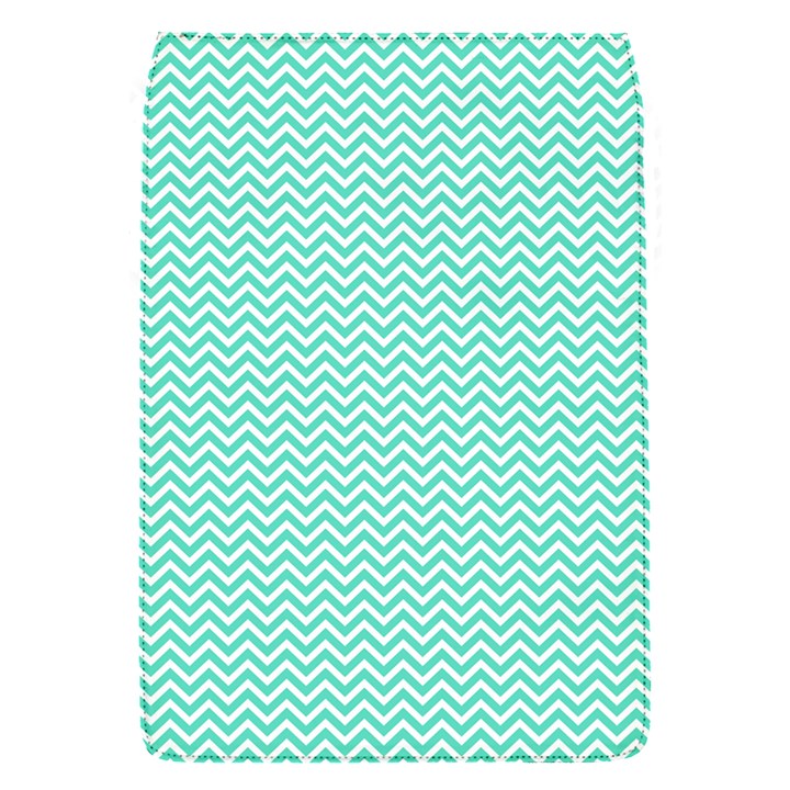 Tiffany Aqua and White Chevron Wavy ZigZag Stripes Flap Covers (S) 