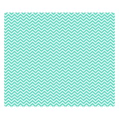 Tiffany Aqua And White Chevron Wavy Zigzag Stripes Double Sided Flano Blanket (small) 