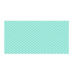 Tiffany Aqua And White Chevron Wavy Zigzag Stripes Satin Wrap by PaperandFrill