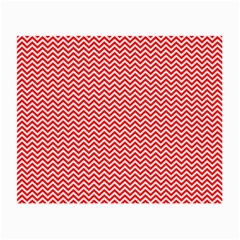 Red And White Chevron Wavy ZigZag Stripes Small Glasses Cloth