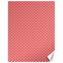 Red And White Chevron Wavy ZigZag Stripes Canvas 18  x 24  