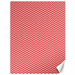 Red And White Chevron Wavy ZigZag Stripes Canvas 36  x 48  