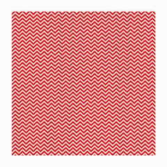 Red And White Chevron Wavy ZigZag Stripes Medium Glasses Cloth (2-Side)