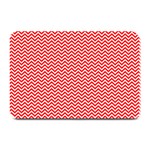 Red And White Chevron Wavy ZigZag Stripes Plate Mats 18 x12  Plate Mat