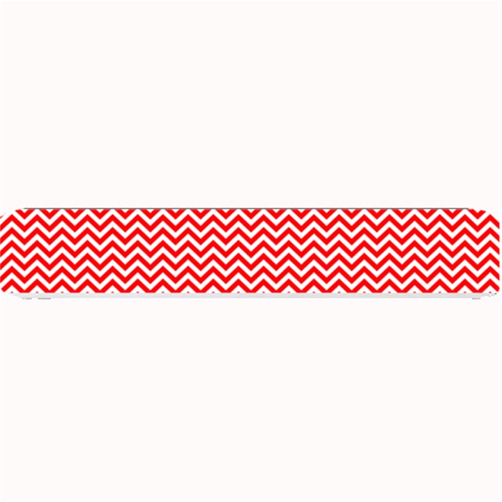 Red And White Chevron Wavy ZigZag Stripes Small Bar Mats