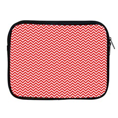 Red And White Chevron Wavy ZigZag Stripes Apple iPad 2/3/4 Zipper Cases