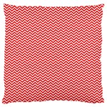 Red And White Chevron Wavy ZigZag Stripes Standard Flano Cushion Cases (One Side)  Front