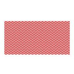 Red And White Chevron Wavy ZigZag Stripes Satin Wrap