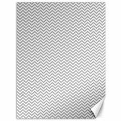 Silver And White Chevrons Wavy Zigzag Stripes Canvas 36  X 48   by PaperandFrill