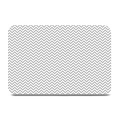 Silver And White Chevrons Wavy Zigzag Stripes Plate Mats