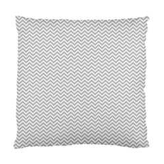 Silver And White Chevrons Wavy Zigzag Stripes Standard Cushion Cases (two Sides)  by PaperandFrill