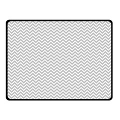 Silver And White Chevrons Wavy Zigzag Stripes Fleece Blanket (small)