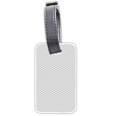 Silver And White Chevrons Wavy Zigzag Stripes Luggage Tags (two Sides) by PaperandFrill