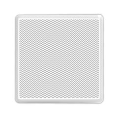 Silver And White Chevrons Wavy Zigzag Stripes Memory Card Reader (square) 