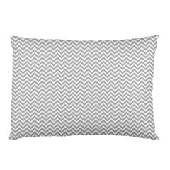 Silver And White Chevrons Wavy Zigzag Stripes Pillow Cases (two Sides)