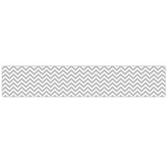 Silver And White Chevrons Wavy Zigzag Stripes Flano Scarf (large) 