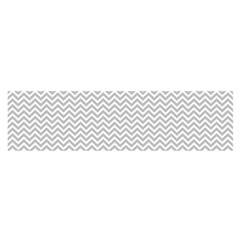 Silver And White Chevrons Wavy Zigzag Stripes Satin Scarf (oblong)