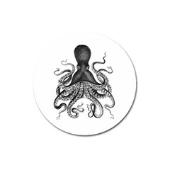 Vintage Octopus Magnet 3  (round) by waywardmuse