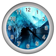 Marble Caves 3 Wall Clocks (silver)  by trendistuff