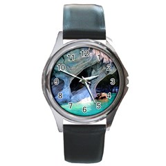 Marble Caves 2 Round Metal Watches by trendistuff