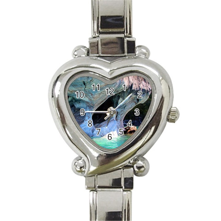 MARBLE CAVES 2 Heart Italian Charm Watch