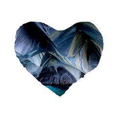 Marble Caves 1 Standard 16  Premium Flano Heart Shape Cushions by trendistuff