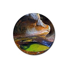 Left Fork Creek Rubber Round Coaster (4 Pack)  by trendistuff