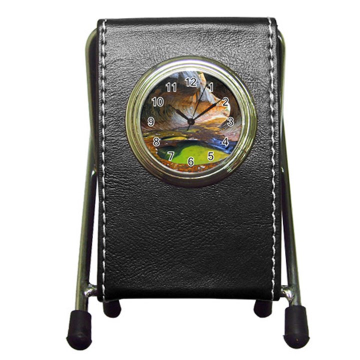 LEFT FORK CREEK Pen Holder Desk Clocks