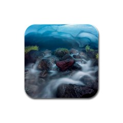 Iceland Cave Rubber Square Coaster (4 Pack)  by trendistuff